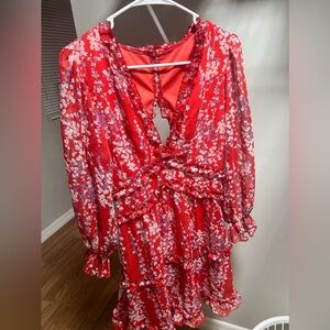 Floral and ruffled dress